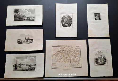 Lot gravures carte - gravures,