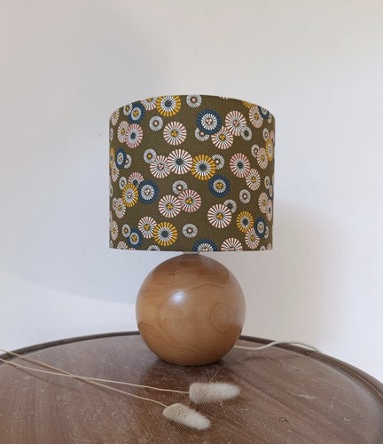 Lampe bois boule vintage - , |