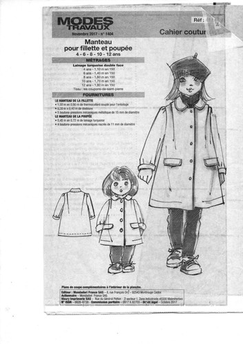 Patron enfant fille manteau - enfant,
