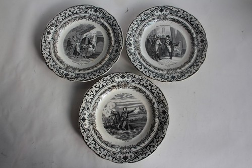 Assiettes faïence chansons - faïence,