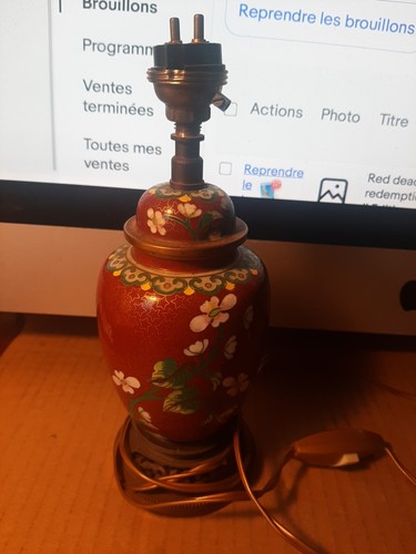 Lampe emaux cloisonne - emaux,