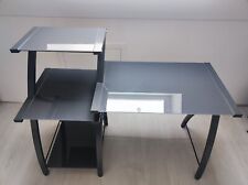 Bureau acier et verre gris