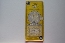 ANCIENNE CARTE 1/200.000ème MICHELIN N° 82 / ANNEE 1956 "PAU TOULOUSE" BON ETAT