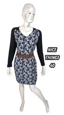 Nice Things Taille 40  Superbe robe noire manches longues en viscose
