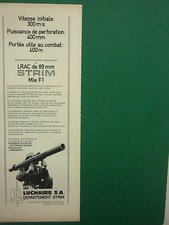 2/1971 PUB LUCHAIRE ARMEMENT MUNITIONS LRAC 89 MM LANCE ROQUETTE FRENCH AD