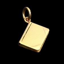 Ancien Pendentif Livre Plaqué