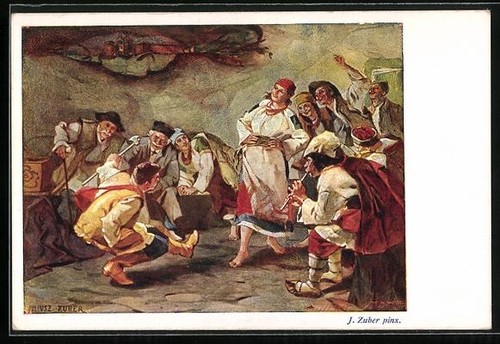 Carte postale artiste couple - carte,