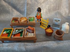 Playmobil lot boîtes nourriture sac Etalage marché Epoque  ferme Château Western