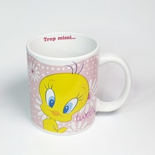 Ancien Mug Titi Rose 2007 Fleurs TWEETY Trop Mimi Enfant No Disney Mickey Tasse