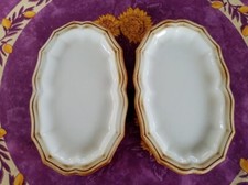 2 Petits Plats de Service ou Raviers anciens Faience Salins Modèle Chinon 27cm