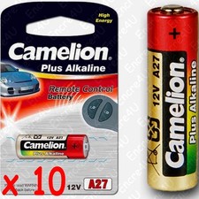 Lot de 10 piles LR27A 27A A27 MN27 GP27A pour Télécommande Porte Garage Portail