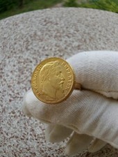 Bague Chevalière Napoléon III 20 Francs Doré Or Fait Main