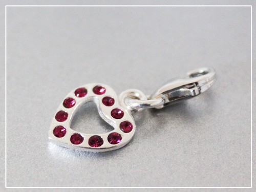 Pendentif charm coeur - , cristal