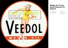 Pin Up VEEDOL - 1950- au carré - poster A3 plastifiée