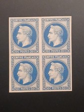 variété essai bloc 4 timbres 30 cts bleu Napoléon TTB 