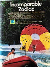 ◕ Publicité Vintage Advertising Bateau pneumatique ZODIAC ◕ Avril 1979 ◕