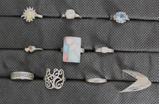 Lot de bagues anciennes en argent massif - 33,37 g