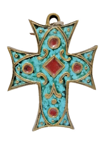 Croix émaillée laiton à - en,