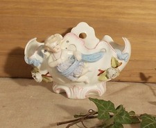 ANCIEN VASE JARDINIERE ANGELOT CHERUBIN PORCELAINE ALLEMANDE BISCUIT SEVRES SAXE