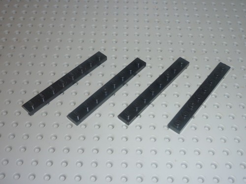 Lego plate 1x8 black - black, réf