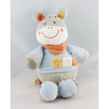 Doudou ane zébre bleu gris