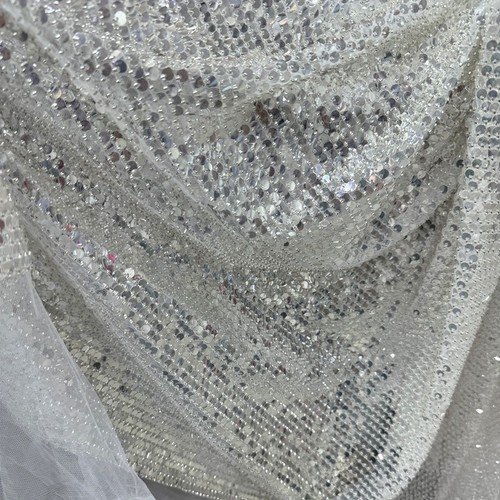 Tissu tulle paillettes - tulle, À