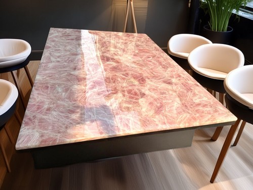 Table moderne agate rose - en, |