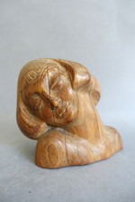 Buste féminin en bois sculpté asie (indochine) période Art déco signé