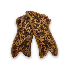 POIGNÉES ZIB WW2 allemandes Luger P08 poignées en bois faites à la main à...