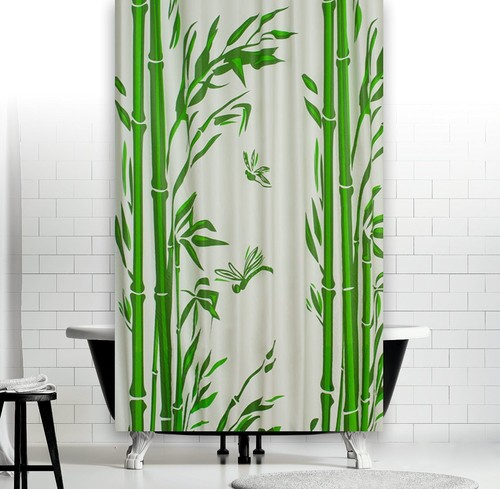 Rideau blanc vert bambou - blanc,