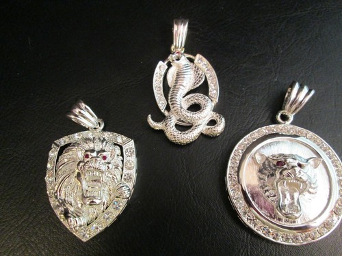 Hip hop silver - silver, pendants