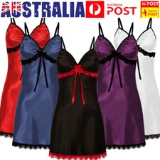 Robe De Nuit En Satin De Soie Pour Femmes Col En V Pyjama Robe De Nuit 」 /