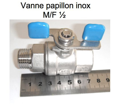 Vanne inox papillon quart - vanne,