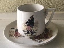 SARREGUEMINES RARE TASSE A CAFE SOUCOUPE MON RÉGIMENT XIX LOT 2