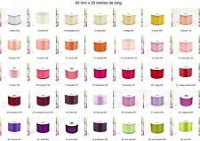 Ruban 50 mm de large satine simple face 