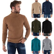 Pull Homme Col Roulé Couleur Unie Jersey Anglaise Dolcevita Différentes Couleurs