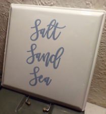 SALT, SAND, SEA - PLAQUE EN METAL - 30 x 30 CM - DECO - AMBIANCE BEACH & SURF