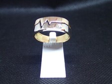 Chevalière bicolore Or jaune 750/ème de 5.15g, diamant / Bijoux d'occasion