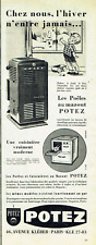 publicité Advertising 1023 1958   Potez  poele à mazout & cuisinière