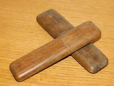 vintage LOT 2 BOITE boitier en bois à STYLOS trousse ECRIN etui