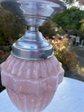 Suspension Plafonnier Globe Art Déco Verre 1930/50 Building Skyscraper Clichy ??