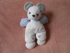 Doudou peluche souris blanche