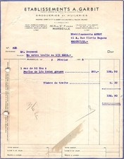 1938  MOUTARDE A. BIZOUARD A DIJON  - STE ABEGY A MARSEILLE
