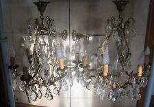 paire de lustre en cristal et bronze
