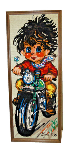 Poulbot motard canevas - poulbot,