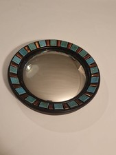 MIROIR CÉRAMIQUE ŒIL DE SORCIÈRE DLG MITHE ESPELT 25cm CARREAU COULEUR