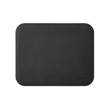 Tapis de Souris Cuir Noir - Coins Ronds Coutures Artisanales Antidérapant