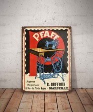 Plaque métal vintage Pfaff machine à coudre Décoration Déco publicité affiche