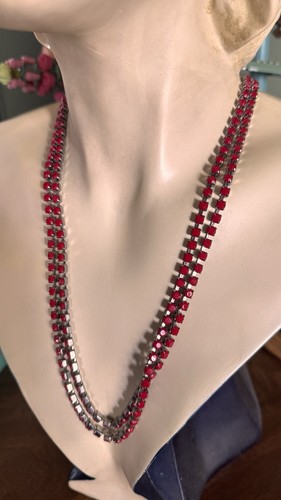 Collier sautoir agatha rouge - ,