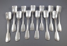 12 cuillères à glace en argent massif 13 loth